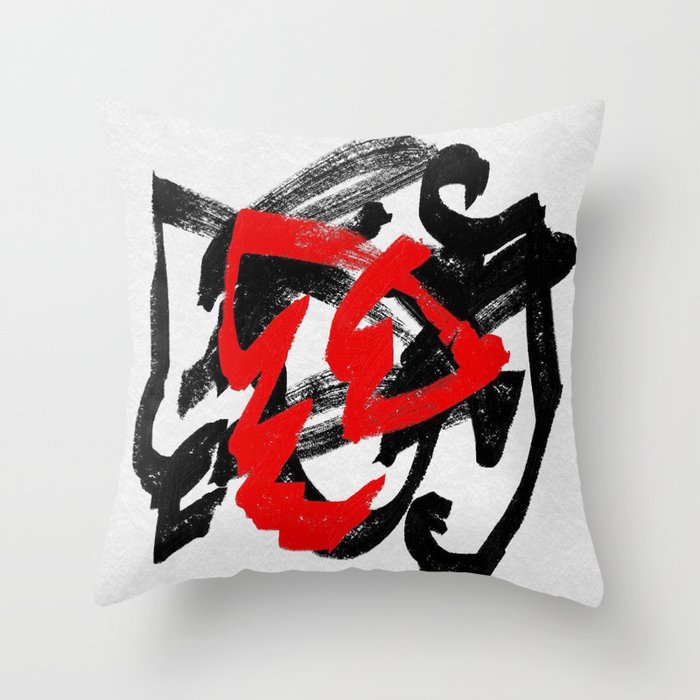 Black and red Throw Pillow