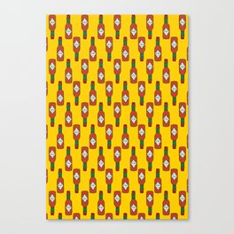 Hot Sauce Lover Pattern - Foodie Gift Yellow Red Green Orange Canvas Print