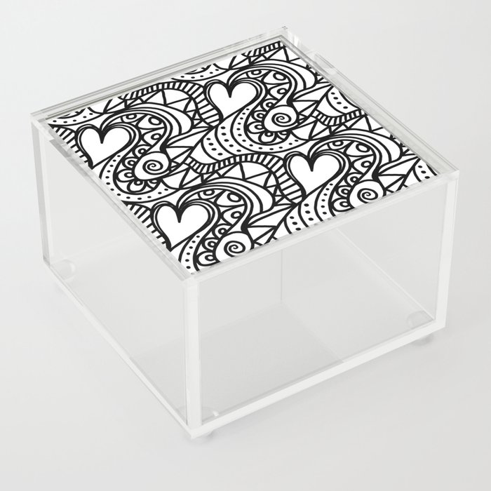 Abstract Hearts Pattern Design Acrylic Box
