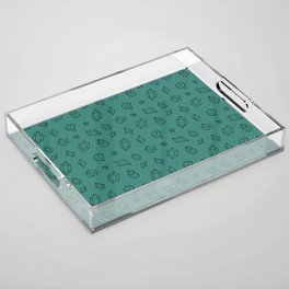 Green Blue and Black Gems Pattern Acrylic Tray
