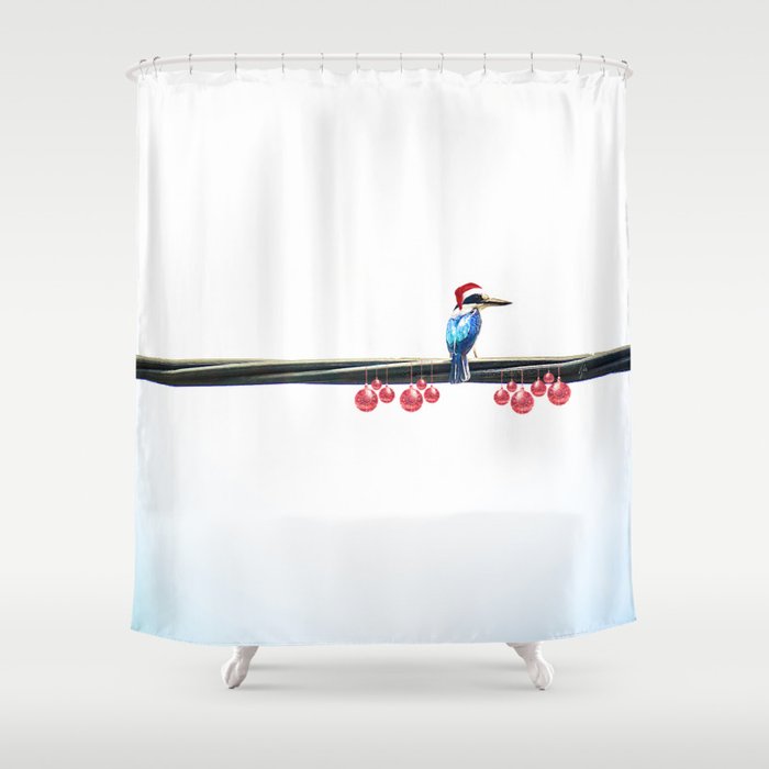 Tis The Season - Kingfisher Shower Curtain