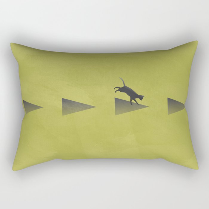 Cat and simple triangle tree Rectangular Pillow