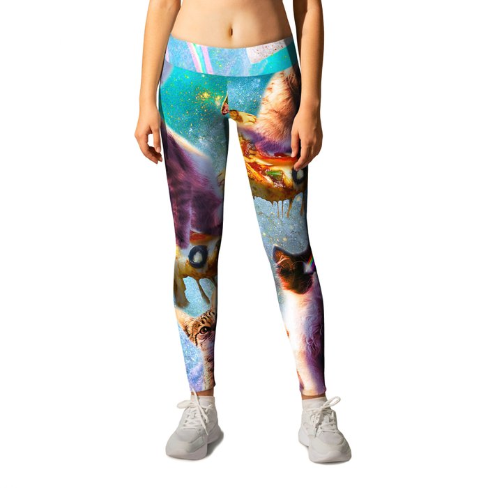 Lazer Rave Space Cat Riding Panda With Ice Cream Yoga Mat by