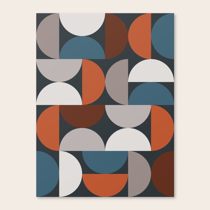 Mid Century Modern Geometric 24 Art Print by The Old Art Studio
