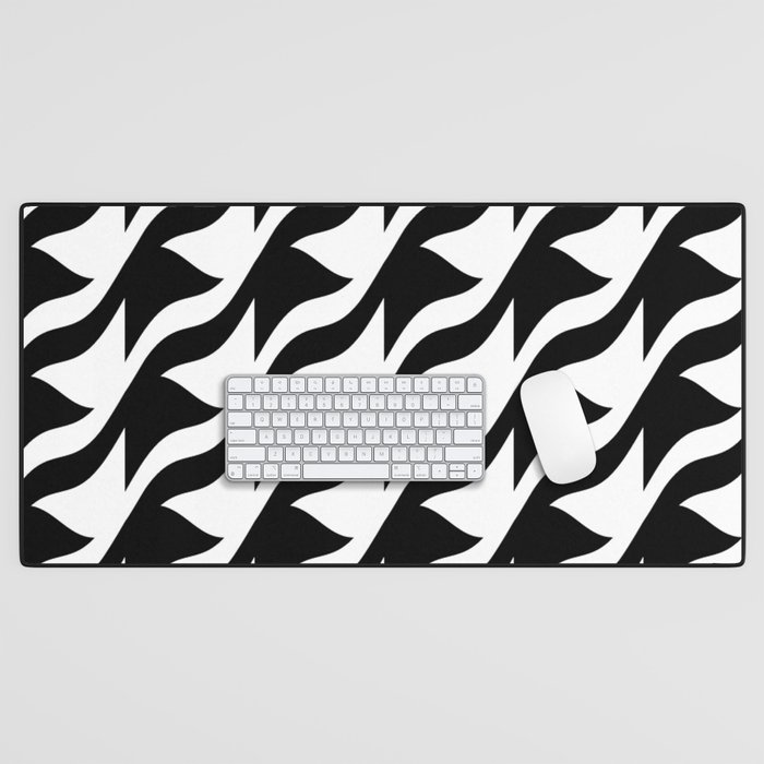 BLACK AND WHITE Geometric Pattern Background Desk Mat