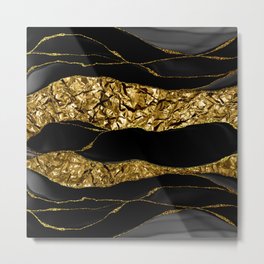 Girly Trend - Black Marble And Gold Metallic Foil  Metal Print | Graphicdesign, Metal, Marble, Modern, Abstract, Gem, Texture, Marbled, Geode, Homedecor 