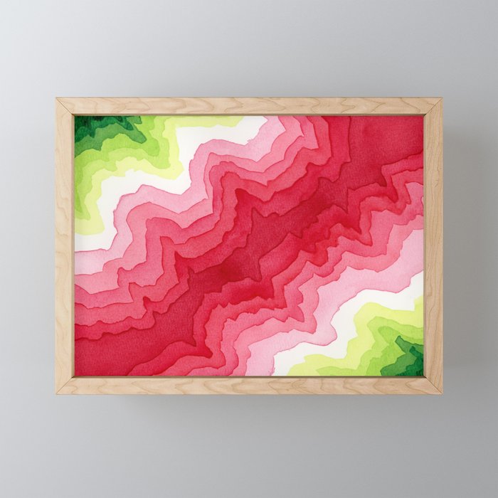 Energetic Crimson Abstract Framed Mini Art Print