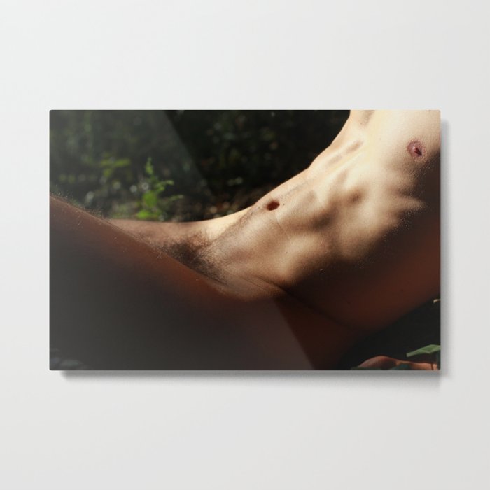 Nude Male - Forest Metal Print