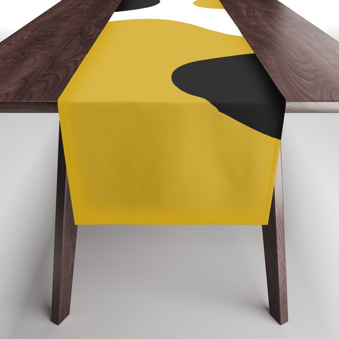 Blobs (Black, White, Mustard Yellow) Table Runner