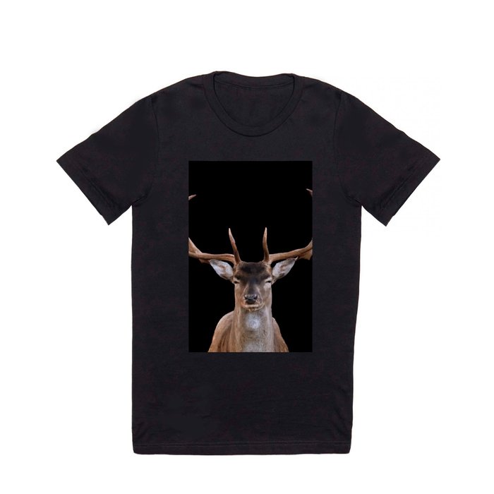 Big Reindeer Head - black background T Shirt
