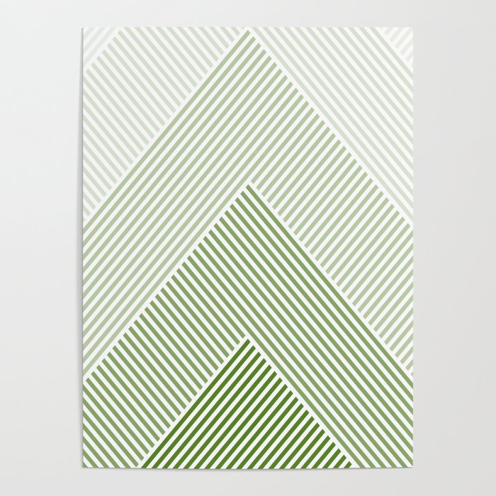 Shades of Green Abstract geometric pattern Poster