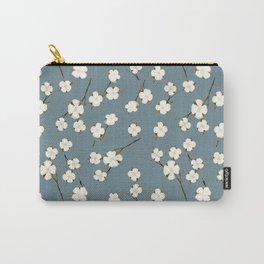 Dusty Blue Cotton Pattern Carry-All Pouch