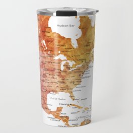 Rainbow watercolor world map with cities "Phoenix"  Travel Mug