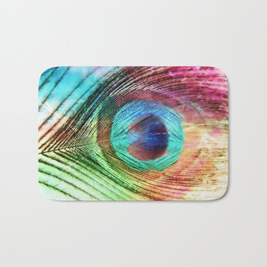 Peacock Feather Bath Mat