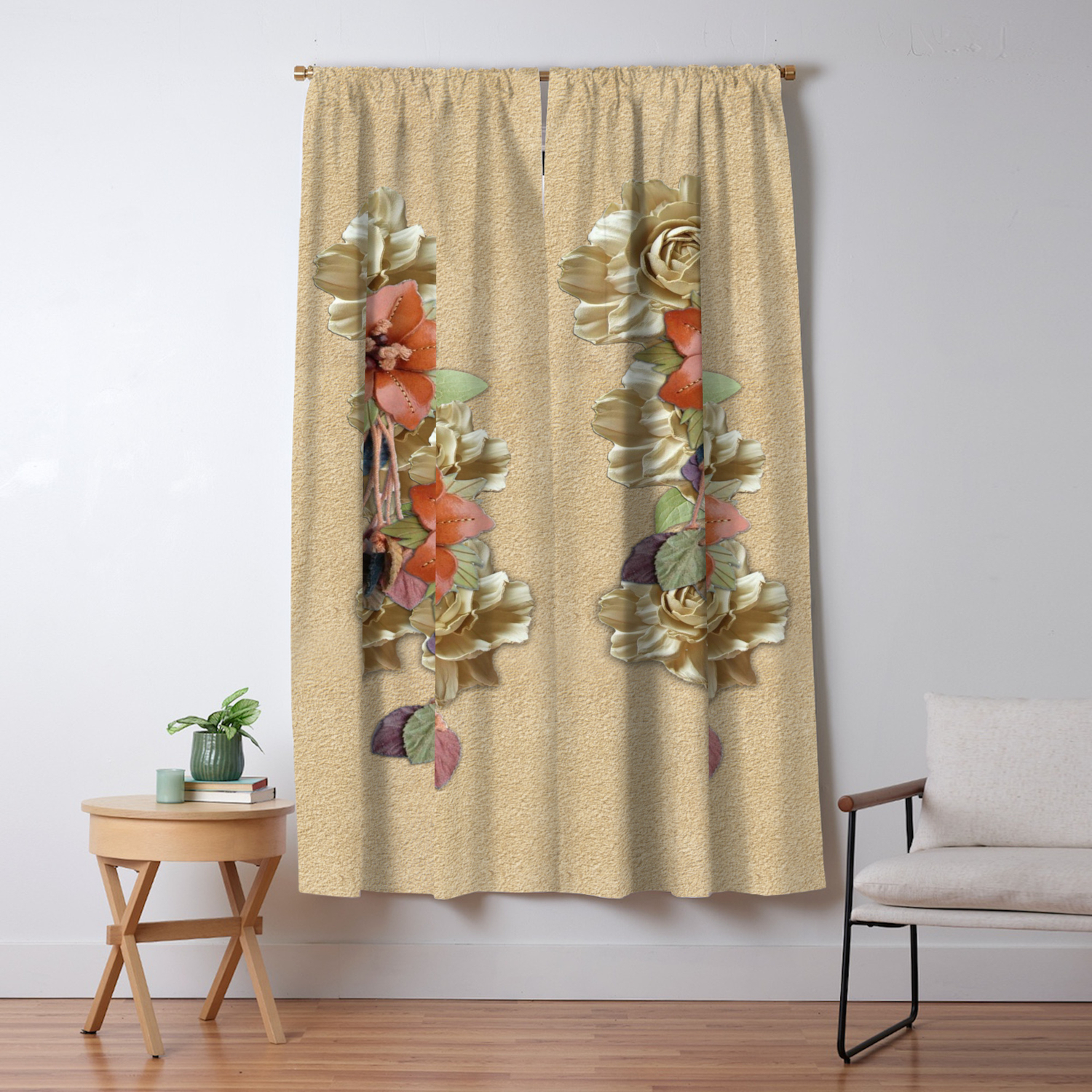Leather Flowers On Suede 3d Texture Art Blackout Curtain By Justkidding Society6