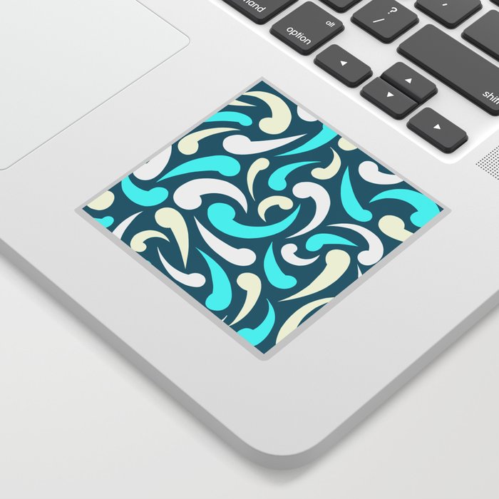Turquoise Abstract Swirls Sticker