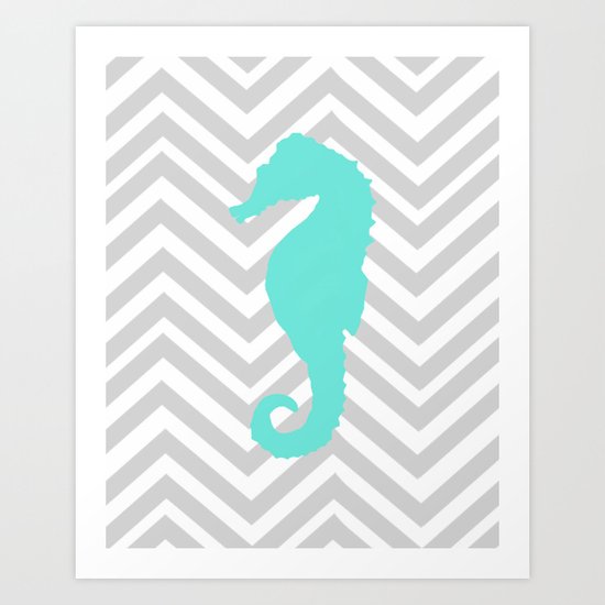 Chevron Seahorse Art Print