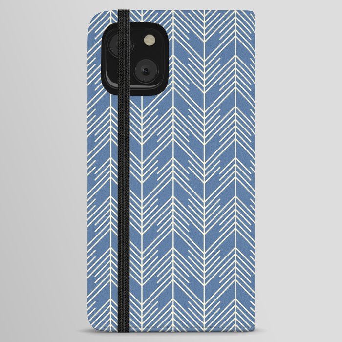 Bohemian Simple Arrows Blue & White iPhone Wallet Case
