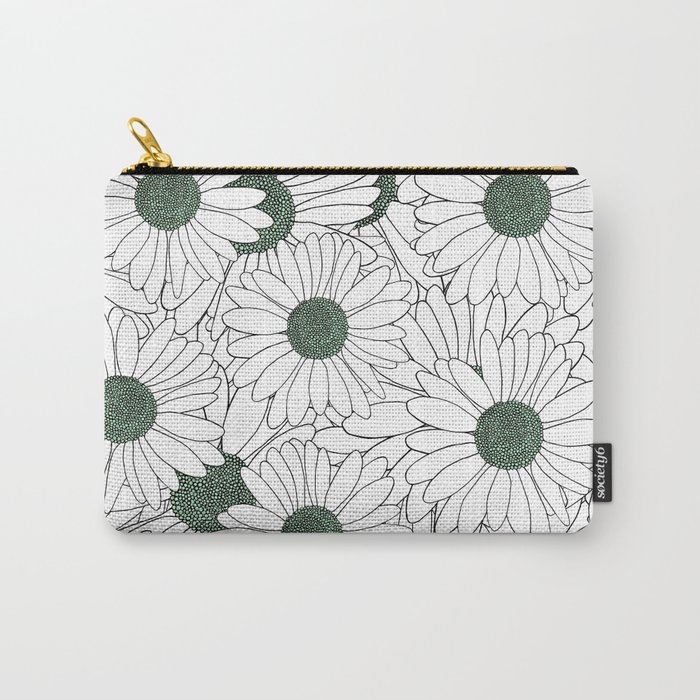 Daisy Mint Carry-All Pouch