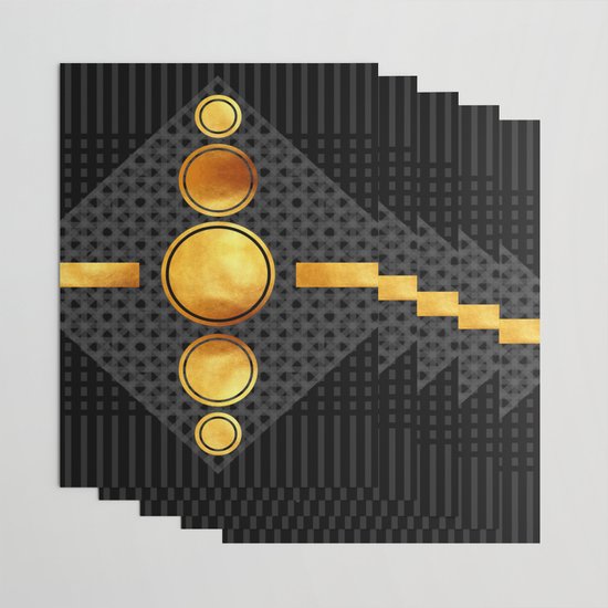 Black And Gold Abstract Modern Geometric Abstract Pattern