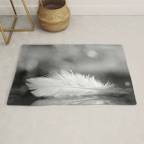 White Feather In Black And White Bokeh Background #decor # ...