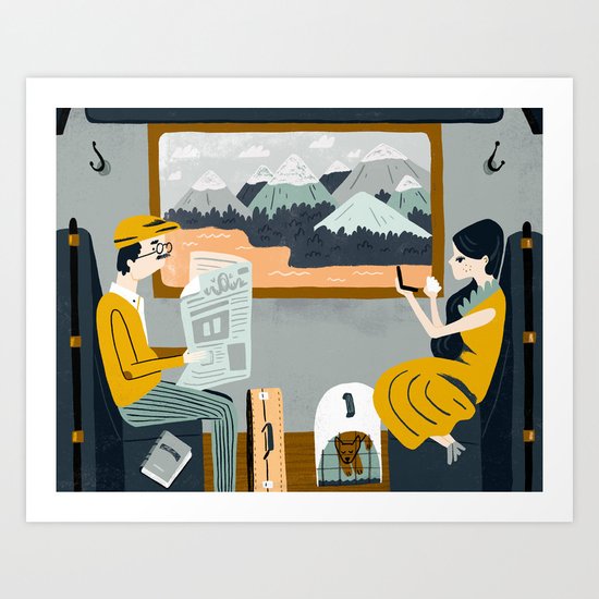 By Train Art Print