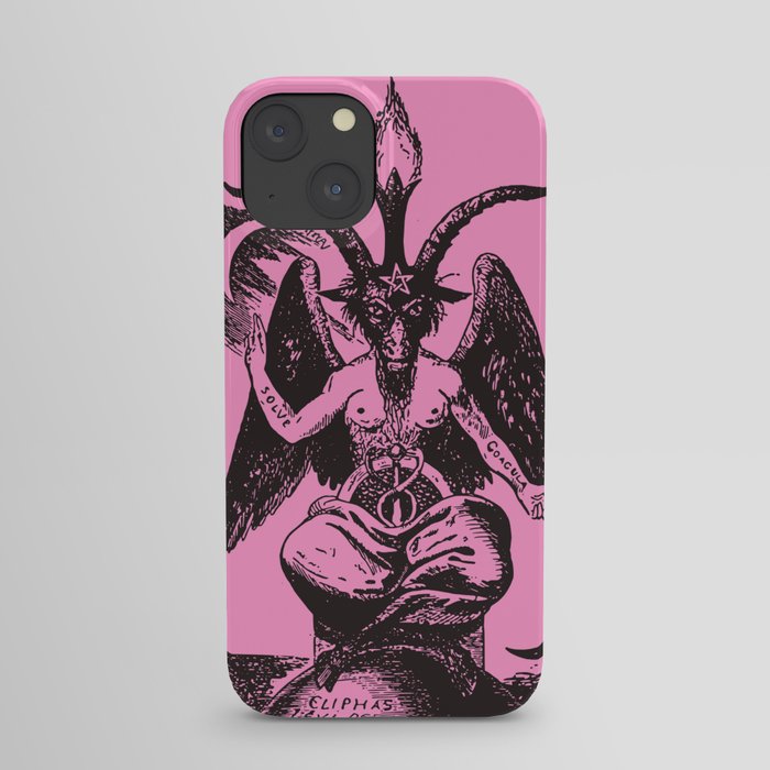 Black and Pink Baphomet iPhone Case
