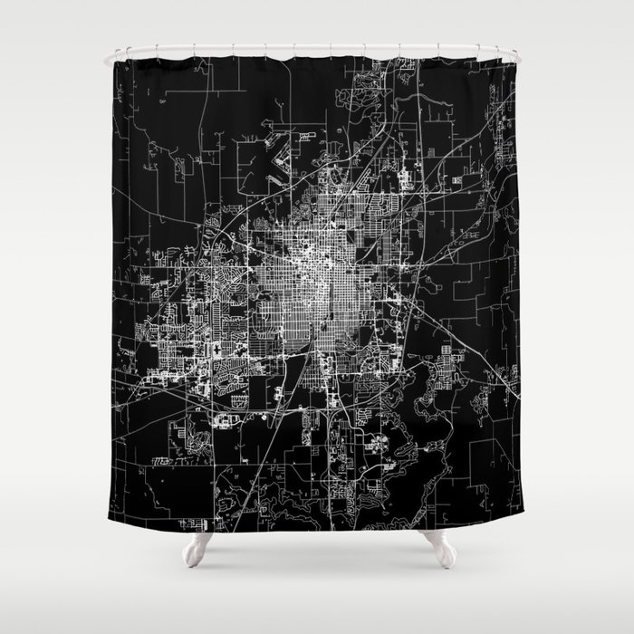 Springfield Black Map Shower Curtain