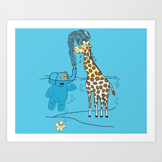 Snorkeling Buddies Art Print