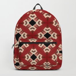 Red Black Abstract Diamond Pattern  Backpack