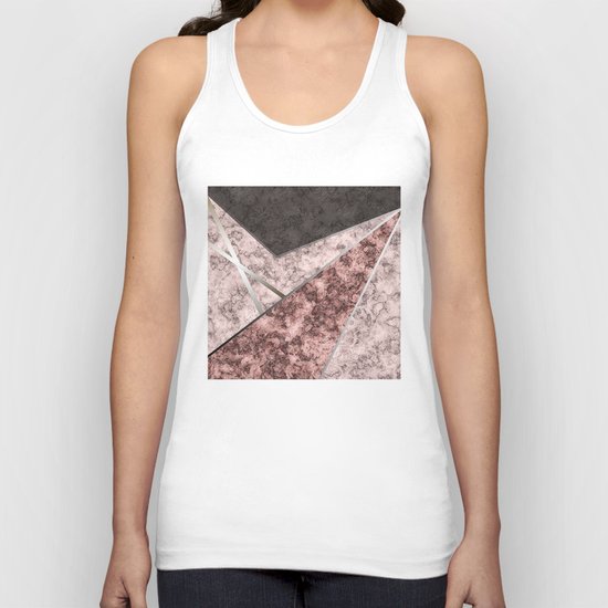 Marble . Combined abstract pattern . Unisex Tank Top
