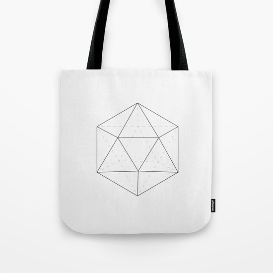 Black & white Icosahedron Tote Bag