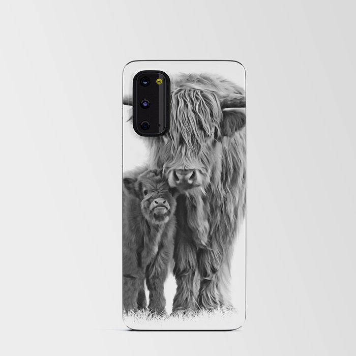 Highland Cow and The Baby Android Card Case