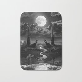 XVIII. The Moon Tarot Card Illustration Bath Mat