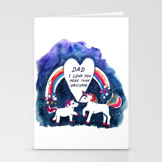 Unicorns Father's Day Stationery Cards