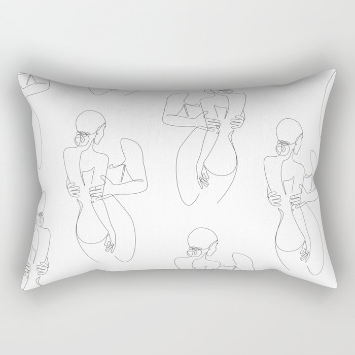 Couple Love Lines Rectangular Pillow