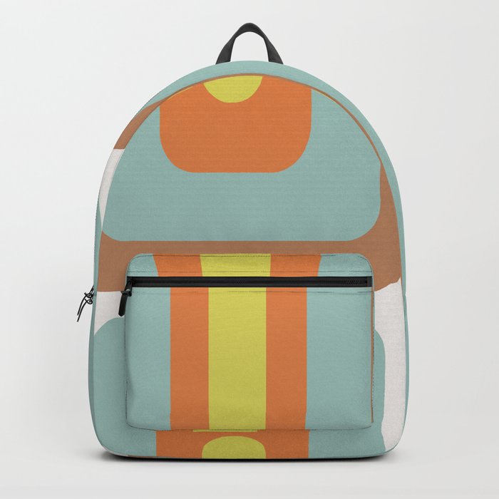 Mid Century Modern Long Rectangles Colorful 3 Backpack by Kay Cordingly