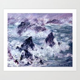 Monet : Storm At Belle Ile Art Print