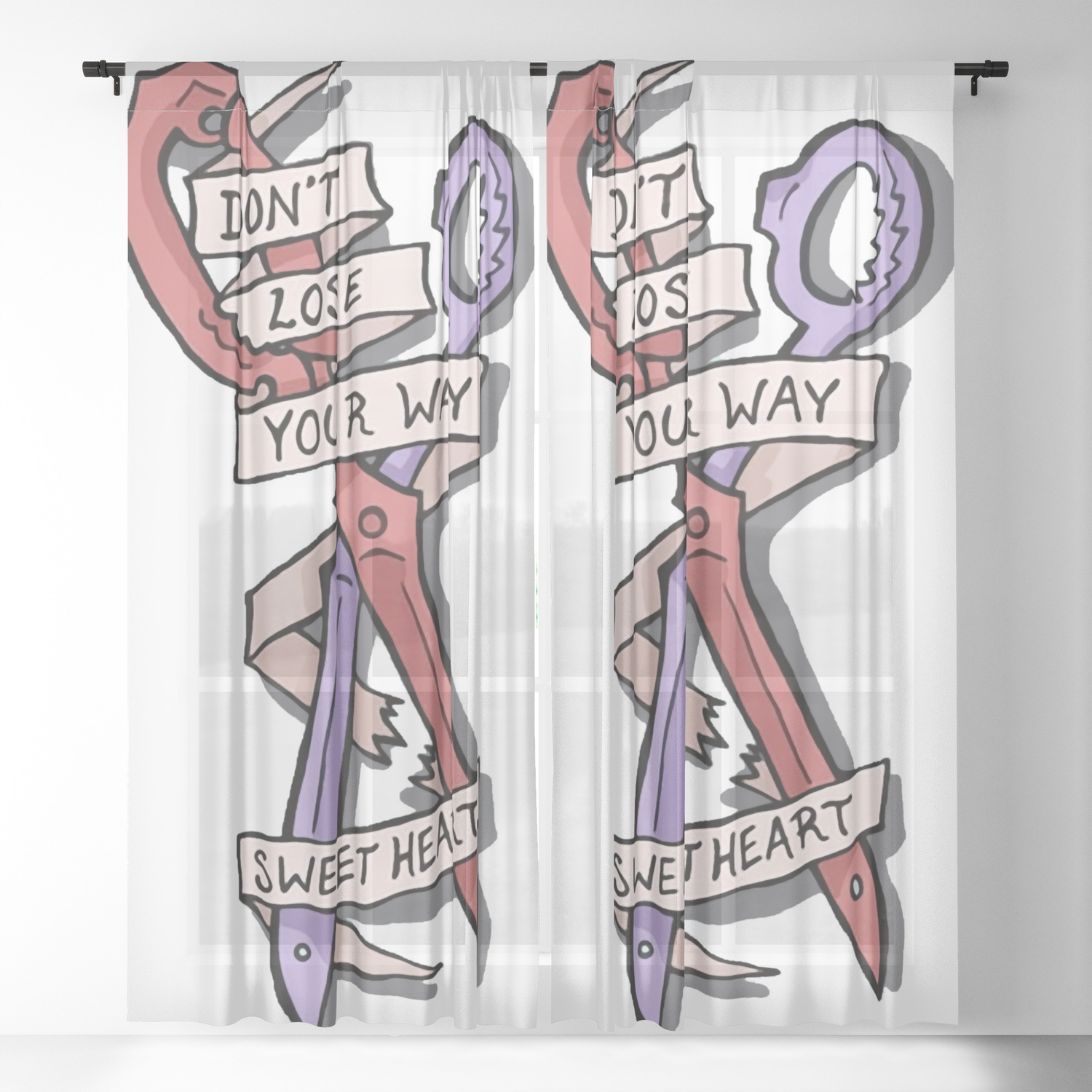 Kill La Kill Don T Lose Your Way Sweet Heart Sheer Curtain By Mirrortab Society6