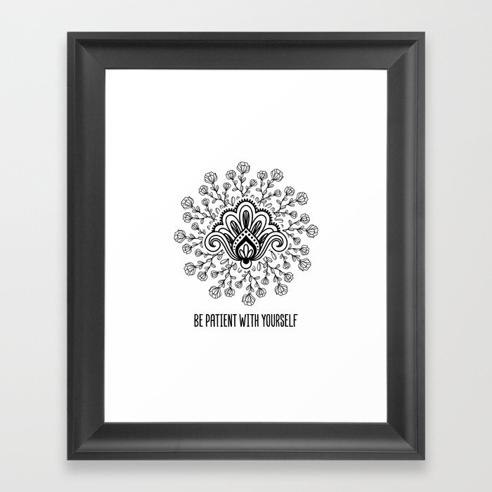 Yoga Room Meditation Wall Art Decor Be Patient With Yourself Framed Art Print