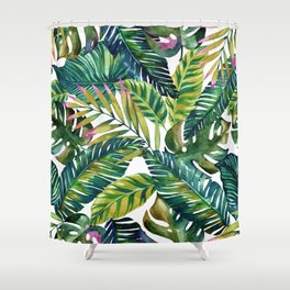 Tropical exotic banana leaves Shower Curtain