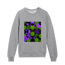 Soft Purple and Green Geometric Patterns  Kids Crewneck