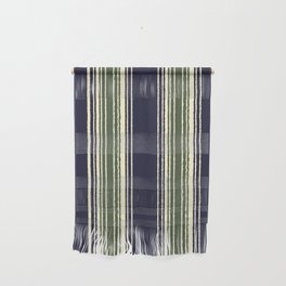 Navy blue and sage green stripes Wall Hanging