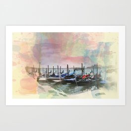 Venice Art Print | Brush, Venice, Italy, Watercolour, Colour, Illustration, Digital, Abstract, Sea, Concept 