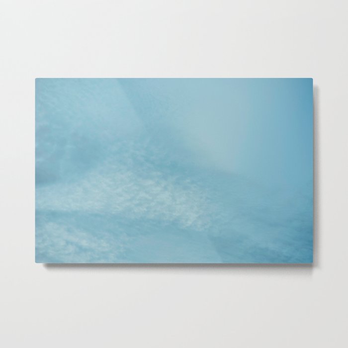 Teal Sky with White Clouds Metal Print