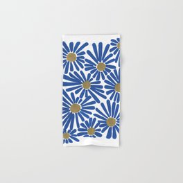 Blue and Gold Flowers Hand & Bath Towel