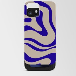 Modern Liquid Swirl Abstract Pattern Square in Cobalt Blue iPhone Card Case