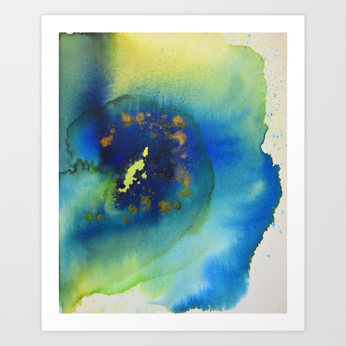 Green Blue And Gold Abstract Art Print By Joyschultzstudio Society6
