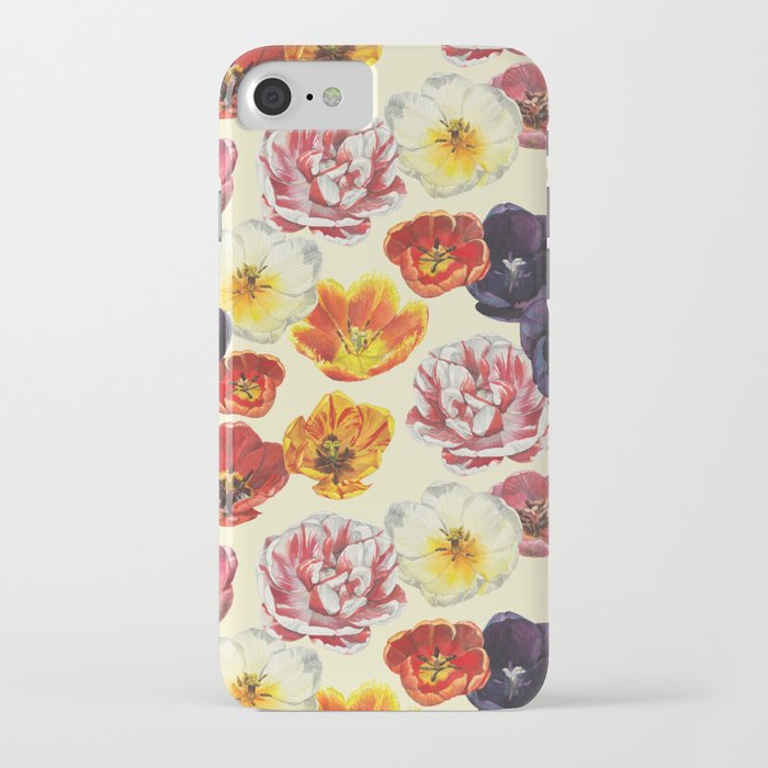 Colorful Tulips Flowers - white iPhone Case