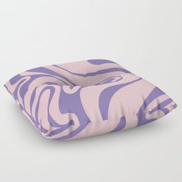 Swirl Lines in Blush Pink + Pastel Violet Floor Pillow